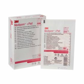 3M 3566 Medipore Pad Soft Cloth Adhesive Wound Dressing-100/Case