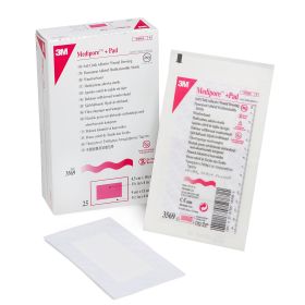 3M Medipore 3M 3569 Medipore Adhesive Dressing, Soft Cloth, Sterile, White (CS/100)