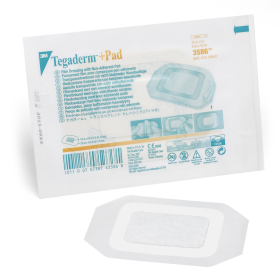 3M Tegaderm +Pad 3586 Transparent Film Dressing with Pad, 3-1/2 x 4 in (BX)