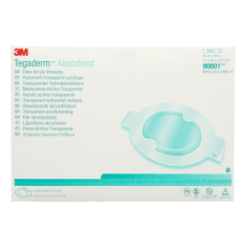 3M 90801 Tegaderm Absorbent Acrylic Transparent Film Dressing, Oval Shaped, 4-3/8 x 5 in (BX/10)