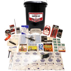1 Person Essential Survival Kit, Bucket and Lid