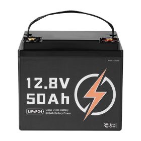 12V 50Ah LiFePO4 Battery, Up to 15000 Cycles, Deep Cycle Lithium Iron Phosphate Battery with Built-in BMS, Low Temperature Protection