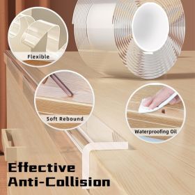 2 Rolls Clear Soft Corner Protectors for Furniture Strip, Sharp Edge & Table Bumper, Window Edge, Wall Protector, Soft Corner Guards Safe for Pro