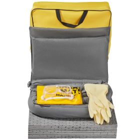 Universal Spill Kit, Spill Control Supplies 43 pcs, Includes 30 Universal Sorbent Pads, 2 Universal Sorbent Socks 3"x4', 2 Disposal Pillows