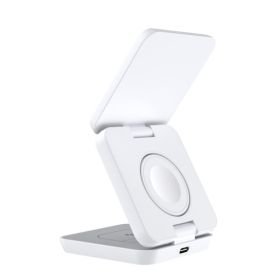 Magnetic Suction Wireless Charging And Folding Phone Holder (Option: White)