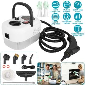 Multi-Surface Steam Cleaning Machine 6 Steam Output Settings Complete Accessory Kit Nylon Steel Brushes Glass Scraper Extension Wand, 1200ml Wate (Option: Default Title)