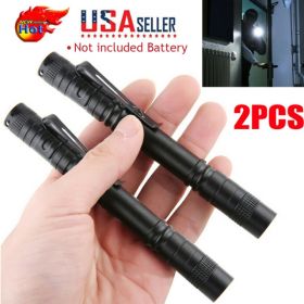 2 PCS Portable Mini LED Flashlight Camping Hiking Handheld Flashlight Pen Work light (Option: Default Title)