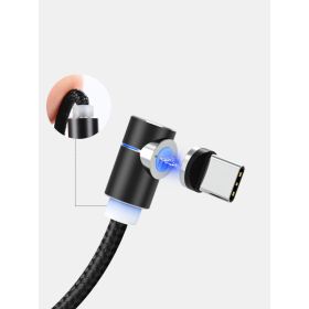 Magnetic Cable LED Magnet Charger Cable USB Cable & USB Type-C USB C (Option: Android-Plug-Black data)