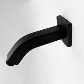 Square Shower Arm with Flange, 1/2 NPT Tapered Threads, Rain Shower Head Arm, Wall Mount Shower Extension Arm (Option: Default Title)