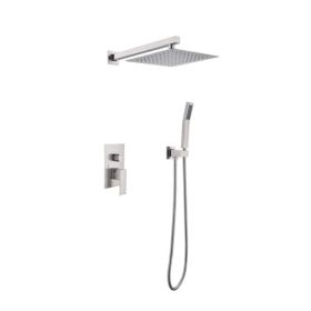 10 inch Shower Head Bathroom Luxury Rain Mixer Shower Complete Combo Set Wall Mounted (Option: as picture)