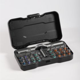 24 In 1 DlY Screwdriver Set, 1 Set Switchable Multiple Screwdriver Shapes, Compact And Portable Ratchet Screwdriver Set Home Repair Tool Kit (Option: Black)