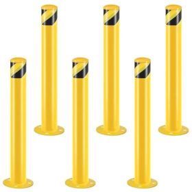 Safety Bollard Post, 36 Inch Height Steel Bollards, 3.5 Inch Diameter Parking Bollard, Yellow Powder Coated Safety Parking Barrier Post, for Traf (Option: as picture)