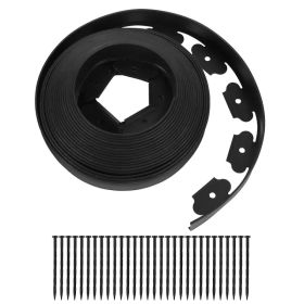 32.8FT&60FT&100FT Options - 1Pc No-dig Garden Edging Kit Plastic Garden Border With 30&54&90Pcs Stakes 2In Tall Border Edging For Garden Lawn Yar (Option: 30FT)