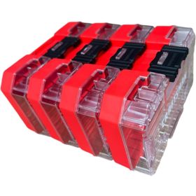 Craftsman Nano Small Versastack Compatible Stackable Plastic Storage Cases 4 Pack (Option: Red)