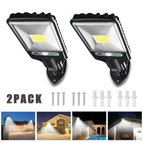 2Pack Waterproof LED Solar Powered Light PIR Motion Sensor Outdoor Lamp Garden (Option: A)