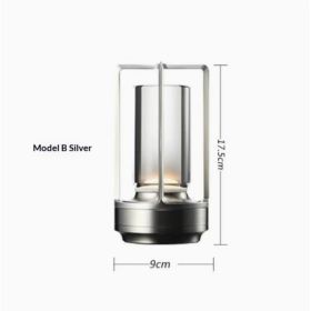 2pcs Portable Touch Control Table Lamp With 5000mAh Battery, 3-Color Stepless Dimming Cordless LED Light For Bedroom Camping Restaurant Bar Indoo (Option: StyleB silver)