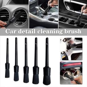 5PC Car Detailing Brush Kit Boar Hair Vehicle Auto Interior For Wheel Clean Sets (Option: Default Title)